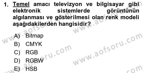 Sayısal Fotoğrafa Giriş Dersi 2017 - 2018 Yılı 3 Ders Sınav Soruları 1. Soru