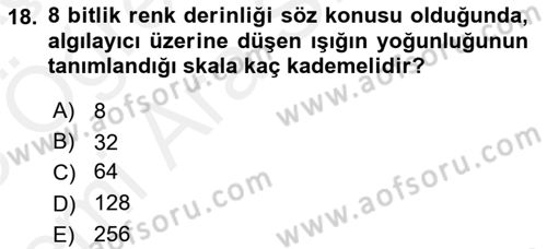 Sayısal Fotoğrafa Giriş Dersi 2017 - 2018 Yılı (Vize) Ara Sınav Soruları 18. Soru