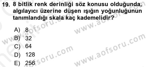 Sayısal Fotoğrafa Giriş Dersi 2018 - 2019 Yılı (Vize) Ara Sınav Soruları 19. Soru