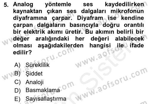 Sayısal Fotoğrafa Giriş Dersi 2018 - 2019 Yılı (Vize) Ara Sınav Soruları 5. Soru