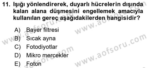 Sayısal Fotoğrafa Giriş Dersi 2020 - 2021 Yılı Yaz Okulu Sınav Soruları 11. Soru
