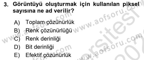 Sayısal Fotoğrafa Giriş Dersi 2021 - 2022 Yılı (Vize) Ara Sınav Soruları 3. Soru
