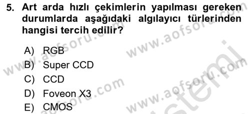 Sayısal Fotoğrafa Giriş Dersi 2021 - 2022 Yılı (Final) Dönem Sonu Sınav Soruları 5. Soru