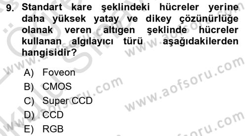 Sayısal Fotoğrafa Giriş Dersi 2021 - 2022 Yılı Yaz Okulu Sınav Soruları 9. Soru