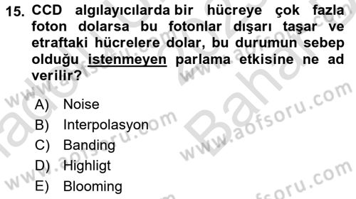Sayısal Fotoğrafa Giriş Dersi 2023 - 2024 Yılı (Vize) Ara Sınav Soruları 15. Soru