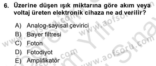 Sayısal Fotoğrafa Giriş Dersi 2023 - 2024 Yılı (Final) Dönem Sonu Sınav Soruları 6. Soru