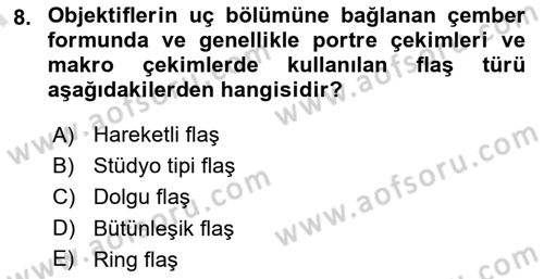 Sayısal Fotoğrafa Giriş Dersi 2023 - 2024 Yılı (Final) Dönem Sonu Sınav Soruları 8. Soru