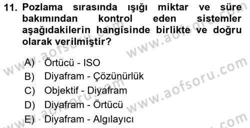 Sayısal Fotoğrafa Giriş Dersi 2024 - 2025 Yılı (Vize) Ara Sınav Soruları 11. Soru