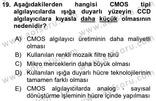 Sayısal Fotoğrafa Giriş Dersi 2024 - 2025 Yılı (Vize) Ara Sınav Soruları 19. Soru