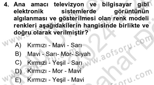 Sayısal Fotoğrafa Giriş Dersi 2024 - 2025 Yılı (Vize) Ara Sınav Soruları 4. Soru