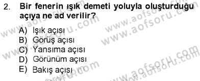 Fotoğraf Kültürü Dersi Ara Sınavı Deneme Sınav Soruları 2. Soru