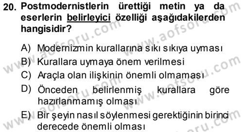Fotoğraf Kültürü Dersi Ara Sınavı Deneme Sınav Soruları 20. Soru