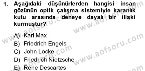 Fotoğraf Kültürü Dersi 2014 - 2015 Yılı (Vize) Ara Sınav Soruları 1. Soru