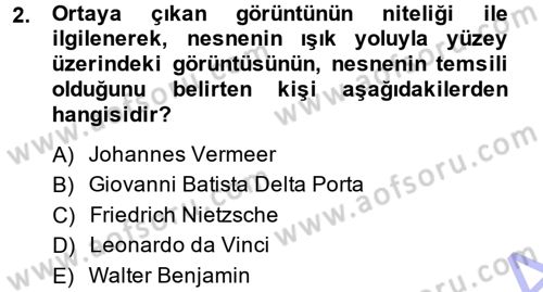 Fotoğraf Kültürü Dersi Ara Sınavı Deneme Sınav Soruları 2. Soru