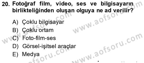 Fotoğraf Kültürü Dersi Ara Sınavı Deneme Sınav Soruları 20. Soru