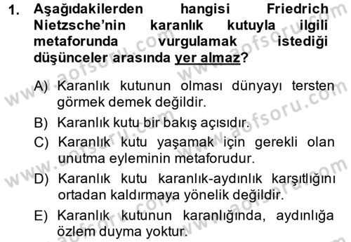 Fotoğraf Kültürü Dersi 2014 - 2015 Yılı (Final) Dönem Sonu Sınav Soruları 1. Soru