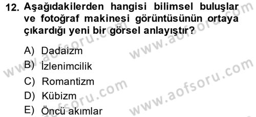 Fotoğraf Kültürü Dersi 2014 - 2015 Yılı (Final) Dönem Sonu Sınav Soruları 12. Soru