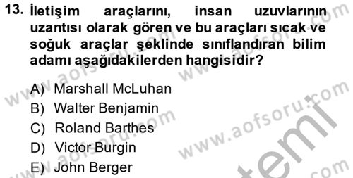 Fotoğraf Kültürü Dersi 2014 - 2015 Yılı (Final) Dönem Sonu Sınav Soruları 13. Soru
