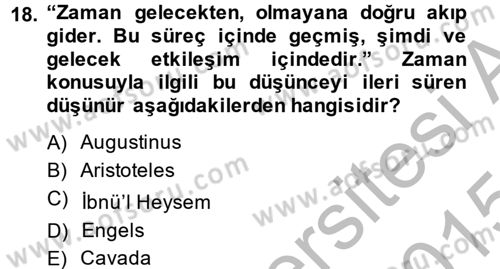 Fotoğraf Kültürü Dersi 2014 - 2015 Yılı (Final) Dönem Sonu Sınav Soruları 18. Soru