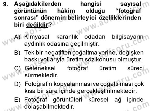 Fotoğraf Kültürü Dersi 2014 - 2015 Yılı (Final) Dönem Sonu Sınav Soruları 9. Soru