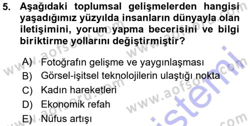 Fotoğraf Kültürü Dersi Ara Sınavı Deneme Sınav Soruları 5. Soru