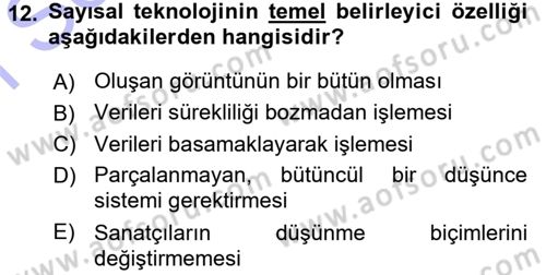 Fotoğraf Kültürü Dersi 2015 - 2016 Yılı (Final) Dönem Sonu Sınav Soruları 12. Soru