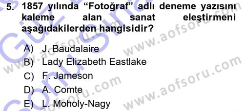 Fotoğraf Kültürü Dersi 2015 - 2016 Yılı (Final) Dönem Sonu Sınav Soruları 5. Soru
