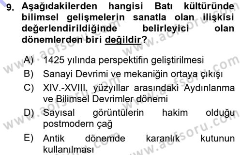 Fotoğraf Kültürü Dersi 2015 - 2016 Yılı (Final) Dönem Sonu Sınav Soruları 9. Soru