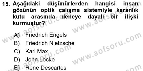 Fotoğraf Kültürü Dersi Ara Sınavı Deneme Sınav Soruları 15. Soru