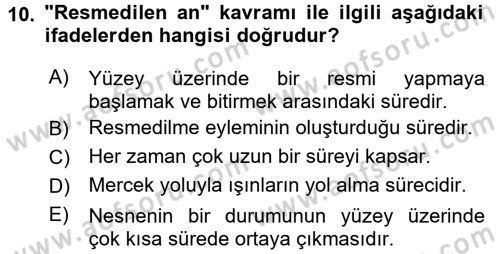 Fotoğraf Kültürü Dersi 2016 - 2017 Yılı (Final) Dönem Sonu Sınav Soruları 10. Soru