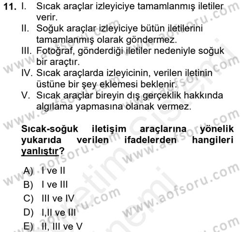 Fotoğraf Kültürü Dersi 2016 - 2017 Yılı (Final) Dönem Sonu Sınav Soruları 11. Soru