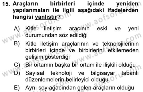 Fotoğraf Kültürü Dersi 2016 - 2017 Yılı (Final) Dönem Sonu Sınav Soruları 15. Soru