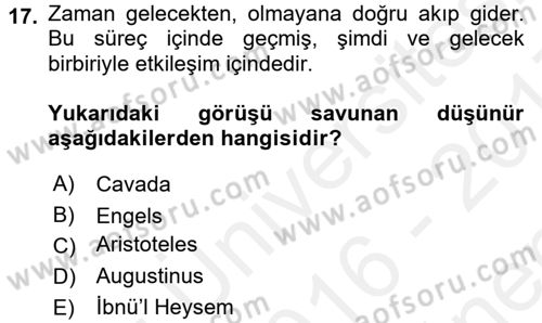 Fotoğraf Kültürü Dersi 2016 - 2017 Yılı (Final) Dönem Sonu Sınav Soruları 17. Soru