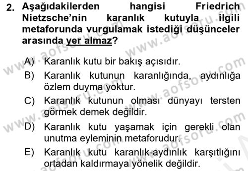 Fotoğraf Kültürü Dersi 2016 - 2017 Yılı (Final) Dönem Sonu Sınav Soruları 2. Soru