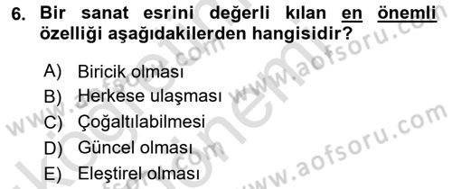 Fotoğraf Kültürü Dersi Ara Sınavı Deneme Sınav Soruları 6. Soru