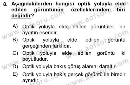 Fotoğraf Kültürü Dersi Ara Sınavı Deneme Sınav Soruları 8. Soru