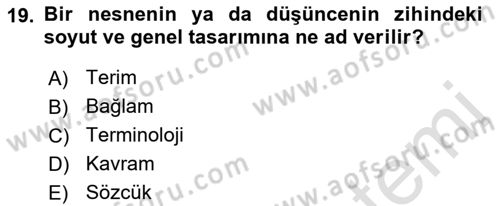 Fotoğraf Kültürü Dersi 2022 - 2023 Yılı (Final) Dönem Sonu Sınav Soruları 19. Soru