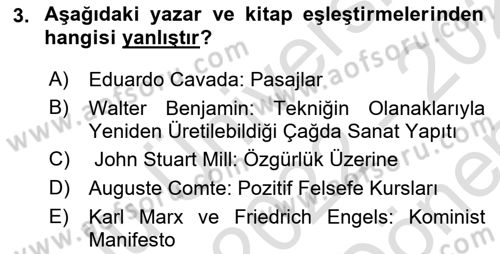 Fotoğraf Kültürü Dersi 2022 - 2023 Yılı (Final) Dönem Sonu Sınav Soruları 3. Soru