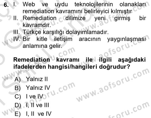 Fotoğraf Kültürü Dersi 2022 - 2023 Yılı (Final) Dönem Sonu Sınav Soruları 6. Soru