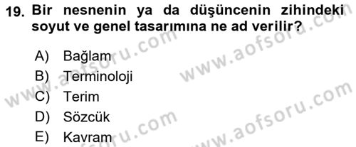 Fotoğraf Kültürü Dersi 2022 - 2023 Yılı Yaz Okulu Sınav Soruları 19. Soru