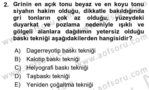 Fotoğraf Kültürü Dersi 2023 - 2024 Yılı (Vize) Ara Sınav Soruları 2. Soru