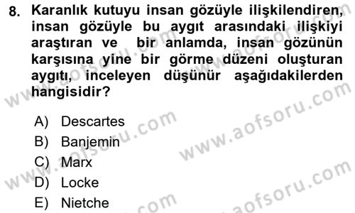 Fotoğraf Kültürü Dersi 2023 - 2024 Yılı (Vize) Ara Sınav Soruları 8. Soru