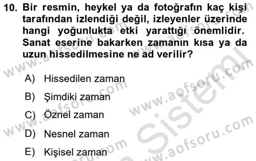 Fotoğraf Kültürü Dersi 2023 - 2024 Yılı (Final) Dönem Sonu Sınav Soruları 10. Soru