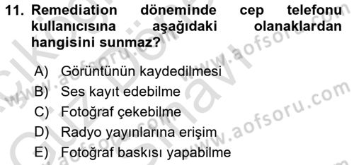 Fotoğraf Kültürü Dersi 2023 - 2024 Yılı (Final) Dönem Sonu Sınav Soruları 11. Soru