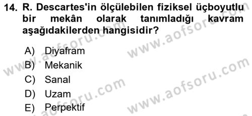 Fotoğraf Kültürü Dersi 2023 - 2024 Yılı (Final) Dönem Sonu Sınav Soruları 14. Soru