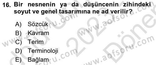 Fotoğraf Kültürü Dersi 2023 - 2024 Yılı (Final) Dönem Sonu Sınav Soruları 16. Soru