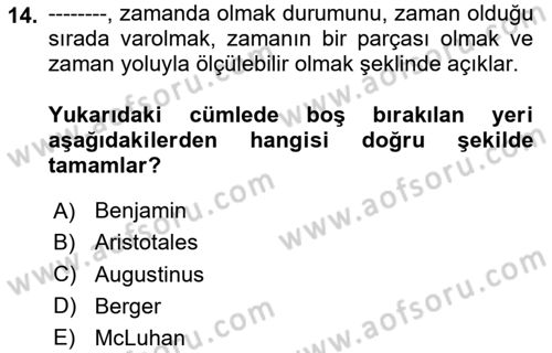 Fotoğraf Kültürü Dersi 2023 - 2024 Yılı Yaz Okulu Sınav Soruları 14. Soru