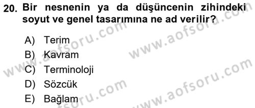 Fotoğraf Kültürü Dersi 2023 - 2024 Yılı Yaz Okulu Sınav Soruları 20. Soru