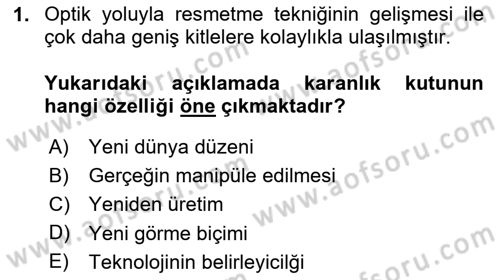 Fotoğraf Kültürü Dersi 2024 - 2025 Yılı (Vize) Ara Sınav Soruları 1. Soru