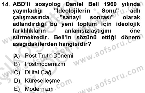 Fotoğraf Kültürü Dersi 2024 - 2025 Yılı (Vize) Ara Sınav Soruları 14. Soru